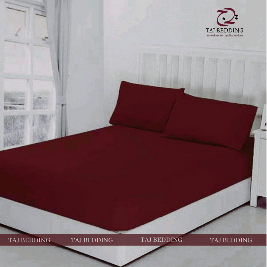 Fitted Jersey Mattress Cover Maroon