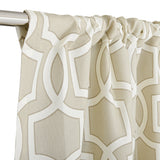 Beige Geometric Cotton Curtain