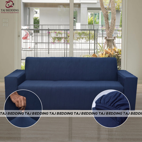 Jersey Sofa Cover Navy Blue