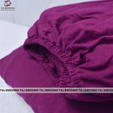 L-Shape Fitted Jersey Sofa Cover Purple