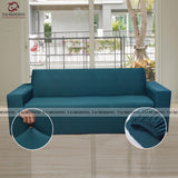 L-Shape Fitted Jersey Sofa Cover Sea Green