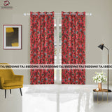 Maroon Roses Curtains